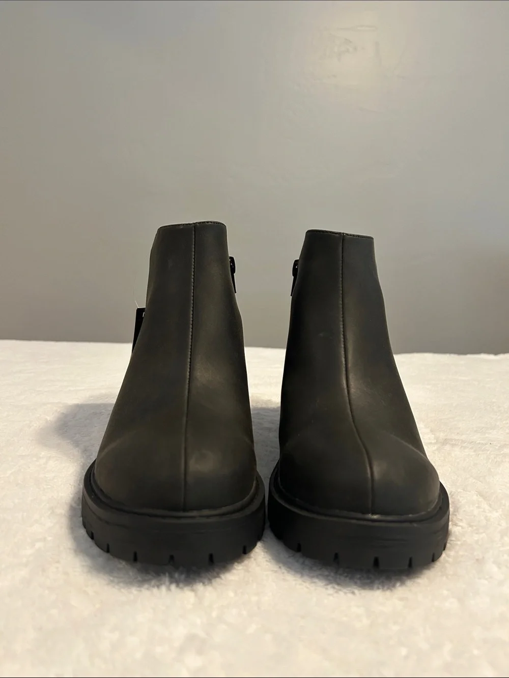 Muk Luks Black Ankle Boots with Elastic Panel